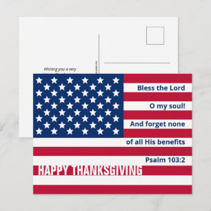 Carte Postale Drapeau américain chrétien patriotique JOYEUX THAN
