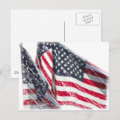 Carte Postale Drapeau américain coupé (Devant / Derrière)