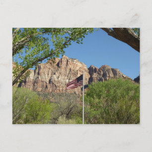 Carte Postale Drapeau américain dans le Parc national de Sion II