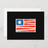 Carte Postale Drapeau américain de baseball (Devant / Derrière)