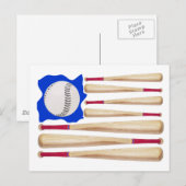 Carte Postale Drapeau américain de baseball cadeaux (Devant / Derrière)