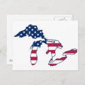 Carte Postale Drapeau américain de Great Lakes (Devant / Derrière)