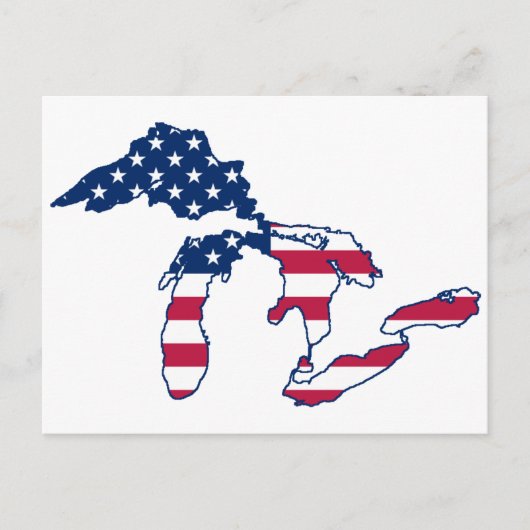 Carte Postale Drapeau américain de Great Lakes (Devant)