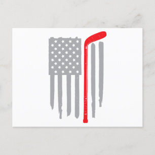Carte Postale Drapeau américain de hockey
