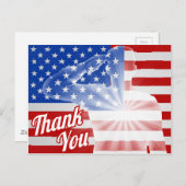 Carte Postale Drapeau américain de la fête des Anciens combattan (Devant / Derrière)