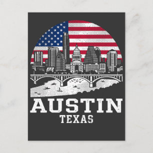 Carte Postale Drapeau américain de la ville d'Austin Texas