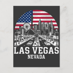 Carte Postale Drapeau américain de la ville de Las Vegas Nevada