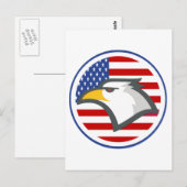 Carte Postale Drapeau américain de l'aigle (Devant / Derrière)