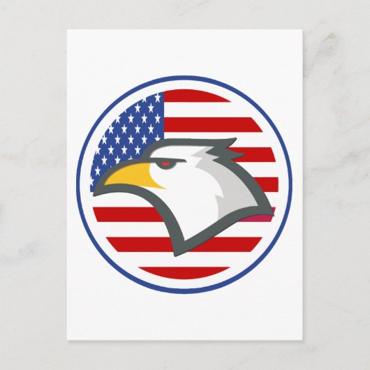 Carte Postale Drapeau américain de l'aigle (Devant)