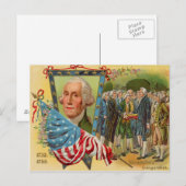 Carte Postale Drapeau américain de l'inauguration de George Wash (Devant / Derrière)