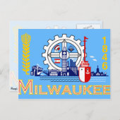 Carte Postale Drapeau américain de Milwaukee, Wisconsin (Devant / Derrière)