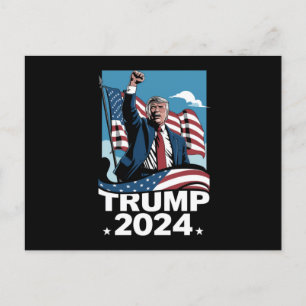 Carte Postale Drapeau américain Donald Trump 2024