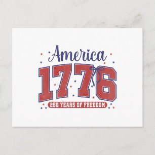 Carte Postale Drapeau américain du 4 juillet vintage 250 ans 177