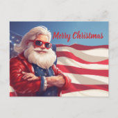Carte Postale Drapeau américain du Père Noël (Devant)
