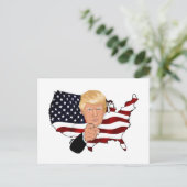 Carte Postale Drapeau américain du président Trump, l'oncle Sam  (Debout devant)