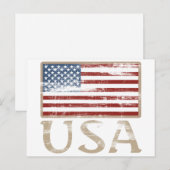 Carte Postale Drapeau américain en détresse (Devant / Derrière)