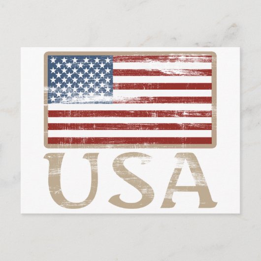 Carte Postale Drapeau américain en détresse (Devant)