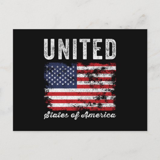 Carte Postale Drapeau américain en détresse (Devant)