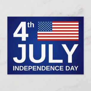 Carte Postale Drapeau américain Fête de l'Indépendance du 4 juil
