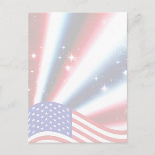 Carte Postale drapeau américain fierté étincelle explosion (Devant)