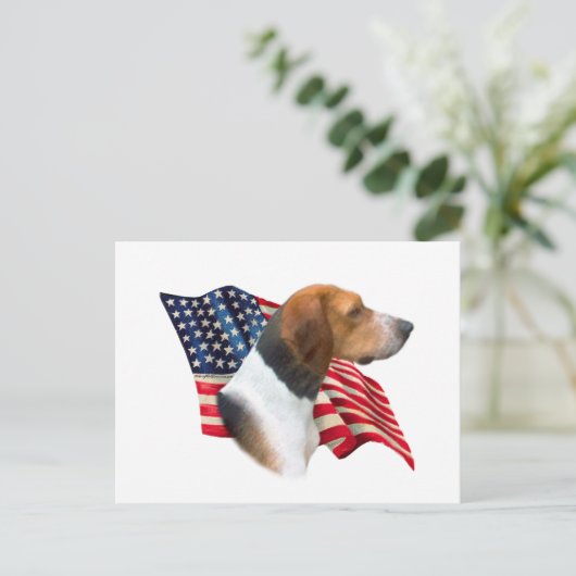 Carte Postale Drapeau américain Foxhound (Debout devant)