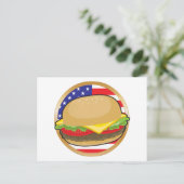 Carte Postale Drapeau américain Hamburger (Debout devant)