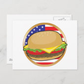 Carte Postale Drapeau américain Hamburger (Devant / Derrière)