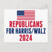Carte Postale Drapeau américain Harris Walz (Devant)