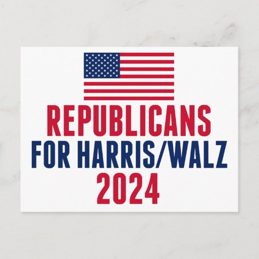 Carte Postale Drapeau américain Harris Walz (Devant)