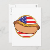 Carte Postale Drapeau américain Hot Dog (Devant / Derrière)