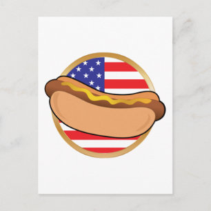 Carte Postale Drapeau américain Hot Dog