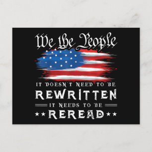 Carte Postale Drapeau américain La constitution des États-Unis d