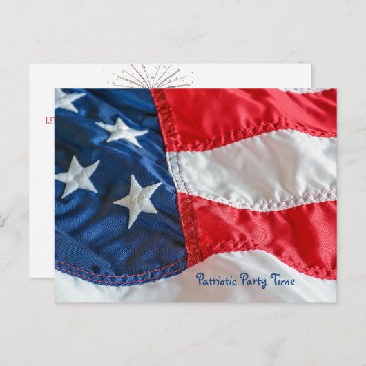 Carte Postale Drapeau américain le 4 juillet (Devant / Derrière)