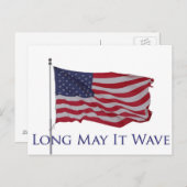 Carte Postale drapeau américain, long qu'il vague (Devant / Derrière)