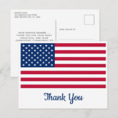 Carte Postale Drapeau américain Merci militaire personnalisé (Devant / Derrière)