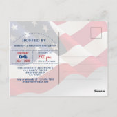 Carte Postale Drapeau américain moderne 4 juillet l'invitation d (Dos)