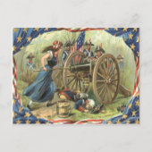 Carte Postale Drapeau américain Molly Pitcher Cannon (Devant)