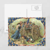 Carte Postale Drapeau américain Molly Pitcher Canon (Devant / Derrière)