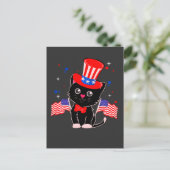 Carte Postale Drapeau américain Patriotic Black Cat (Debout devant)
