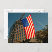 Carte Postale Drapeau américain patriotique - Échelle de camion- (Devant / Derrière)