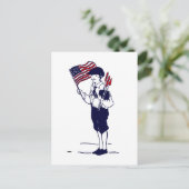 Carte Postale Drapeau américain patriotique et feu d'artifice ga (Debout devant)