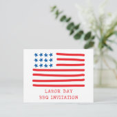 Carte Postale Drapeau américain Patriotique Fête du Travail Invi (Debout devant)