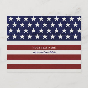 Carte Postale Drapeau américain personnalisé pour le 4 juillet