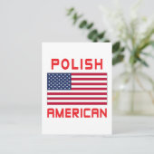 Carte Postale Drapeau américain polonais (Debout devant)