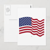 Carte Postale Drapeau Américain qui Flotte (Devant / Derrière)