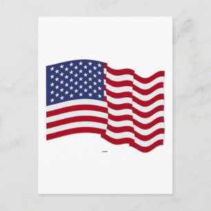 Carte Postale Drapeau Américain qui Flotte