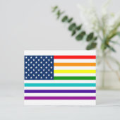 Carte Postale Drapeau américain Rainbow (Debout devant)