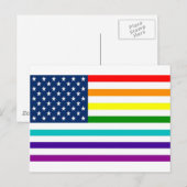 Carte Postale Drapeau américain Rainbow (Devant / Derrière)