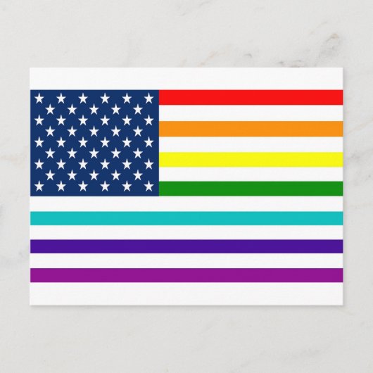 Carte Postale Drapeau américain Rainbow (Devant)
