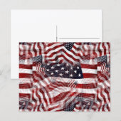 Carte Postale Drapeau Américain Rouge Blanc Bleu Rayures Étoiles (Devant / Derrière)